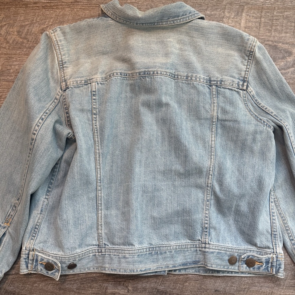 Lauren Ralph Lauren Denim Trucker Jacket Womens Large Blue Jean Cropped Western - Picture 9 of 10